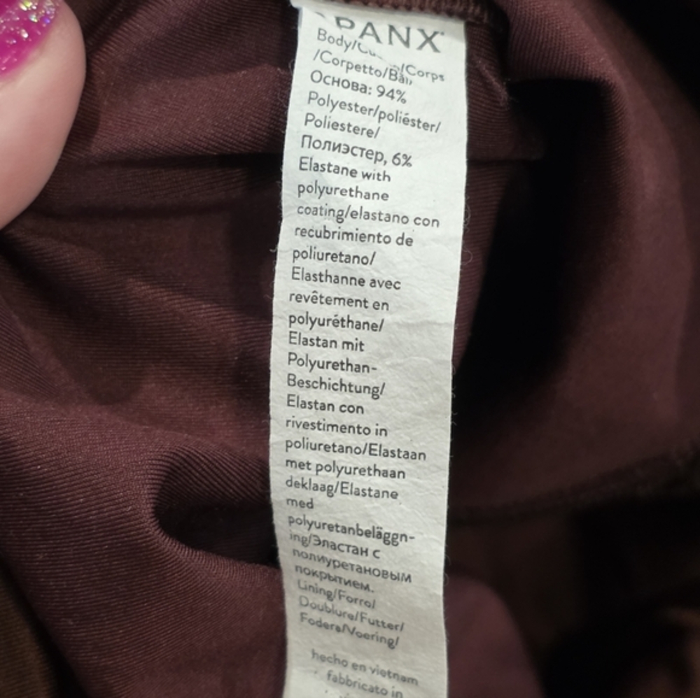SPANX Vegan Patent Leather Leggings Pants in Ruby Burgundy Red Size 1X NEW‎ - Picture 12 of 14